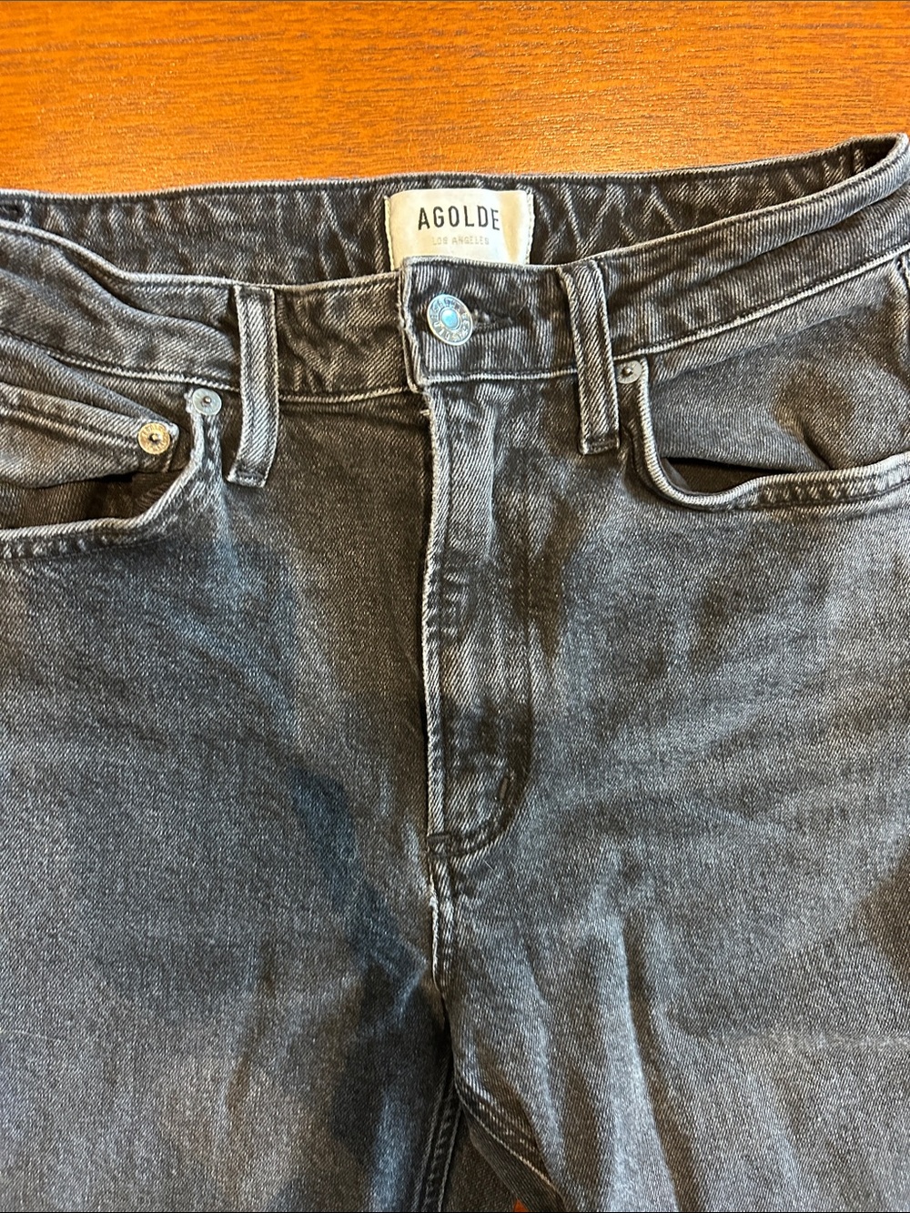 Agolde Men's Washed Black Slim Straight Jeans